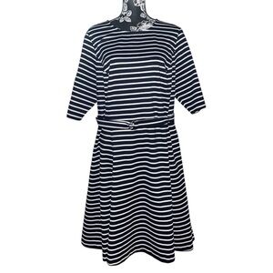 Jessica Howard Striped Belted Shift Dress